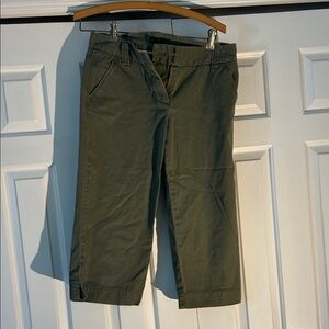 Olive Green Cropped JCrew Capri Pants